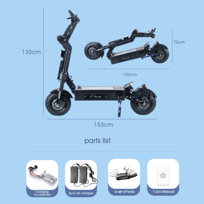 Latest 14inch fat wheel 10000W Fat Tire Electric Scooter with Top Speed 66MPH