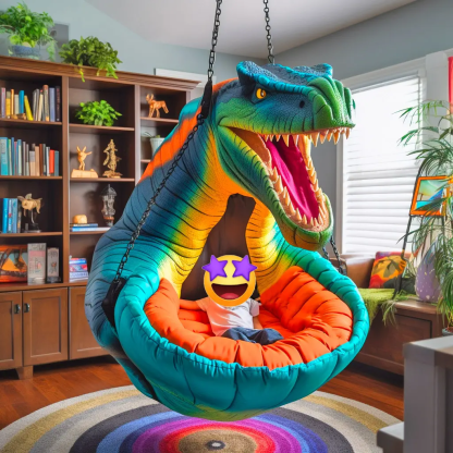 🔥Clearance Sale💝$19.99🦖 Hanging Dinosaur Lounge Chair （Buy 1 get 1 free）