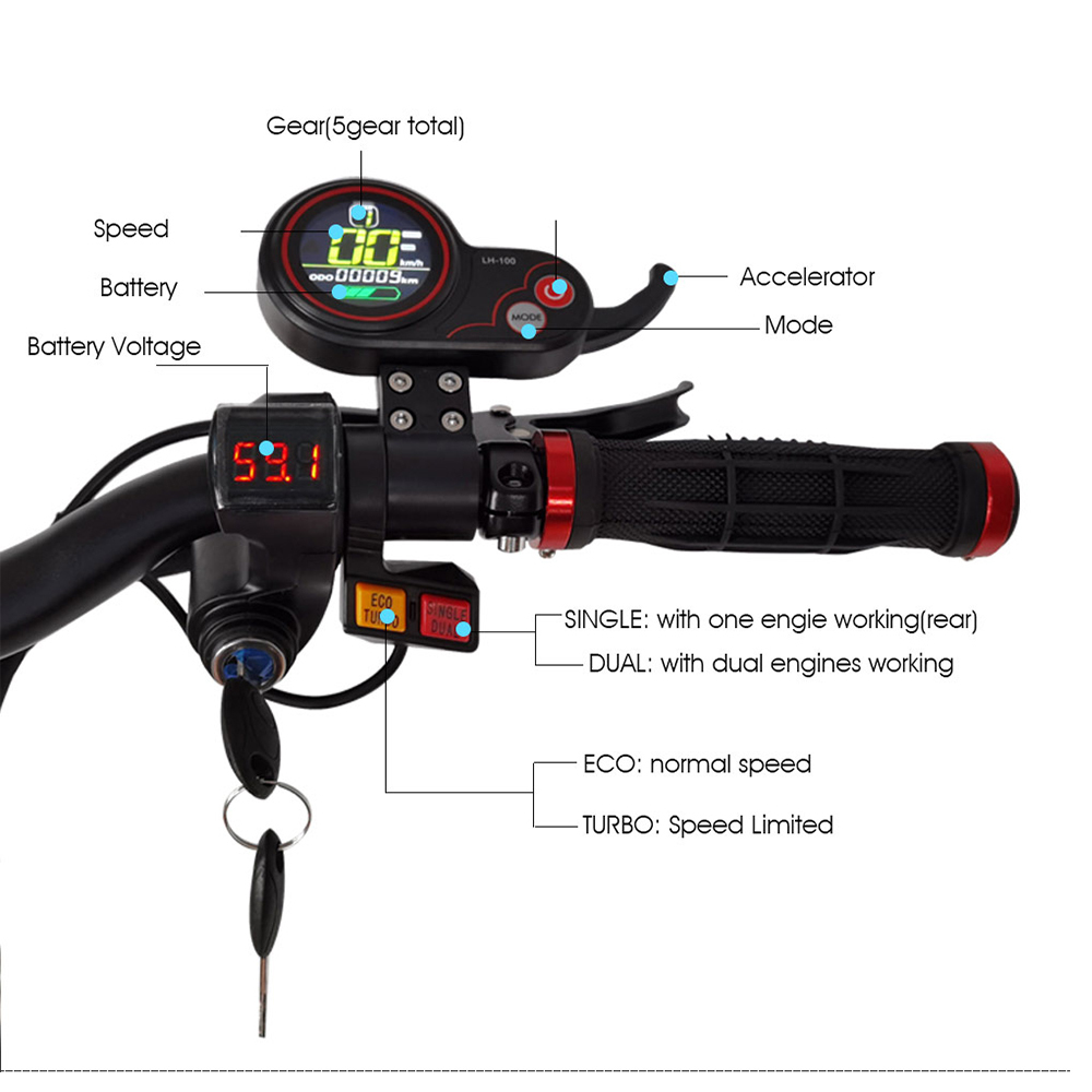 (🔥Limited Time Sale) K6 6000W all terrain Fat wheels dual motor electric scooter with Max Speed 53MPH