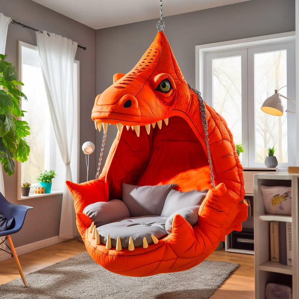 🔥Clearance Sale💝$19.99🦖 Hanging Dinosaur Lounge Chair （Buy 1 get 1 free）