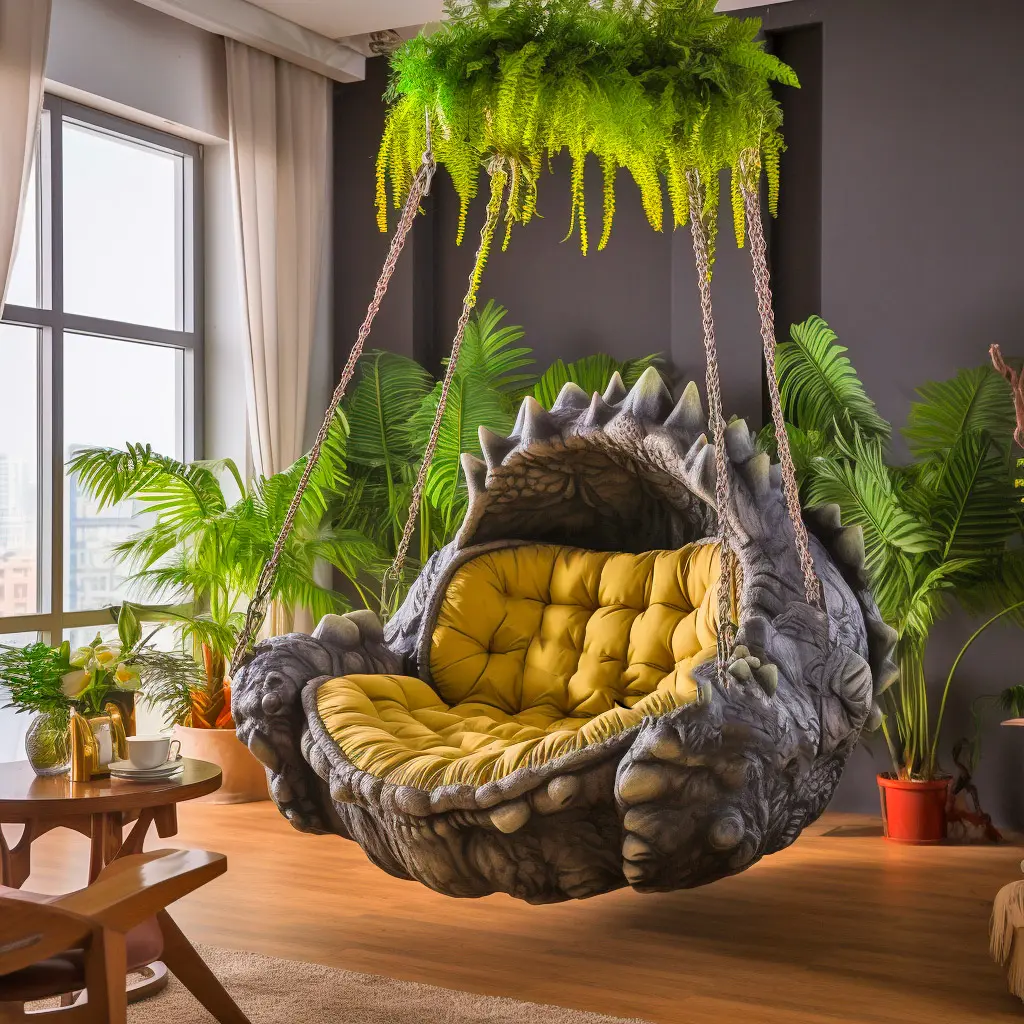 🔥Clearance Sale💝$19.99🦖 Hanging Dinosaur Lounge Chair （Buy 1 get 1 free）