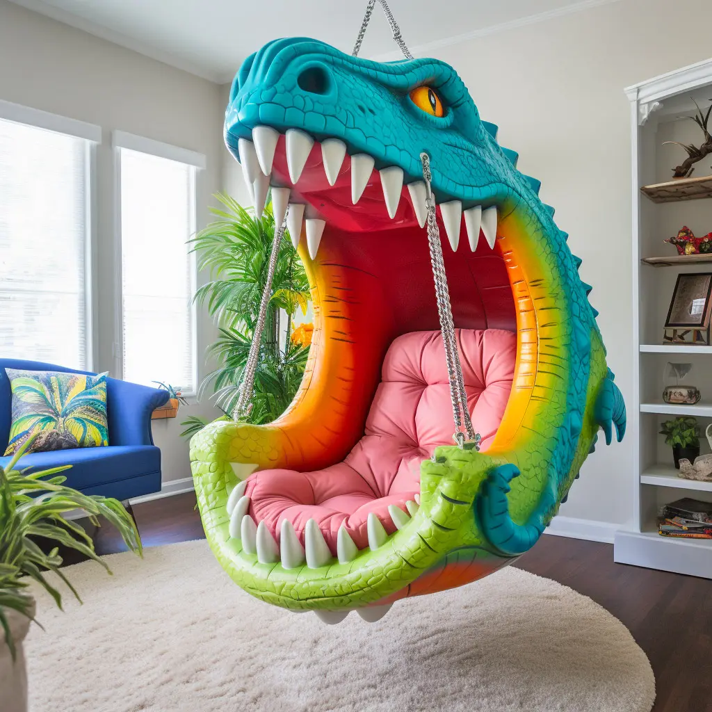 🔥Clearance Sale💝$19.99🦖 Hanging Dinosaur Lounge Chair （Buy 1 get 1 free）