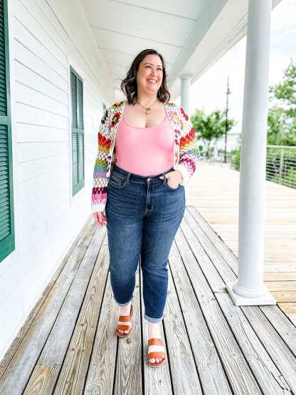Tummy Control Cuffed Slim Fit Jeans （Buy 2 get 20% off）