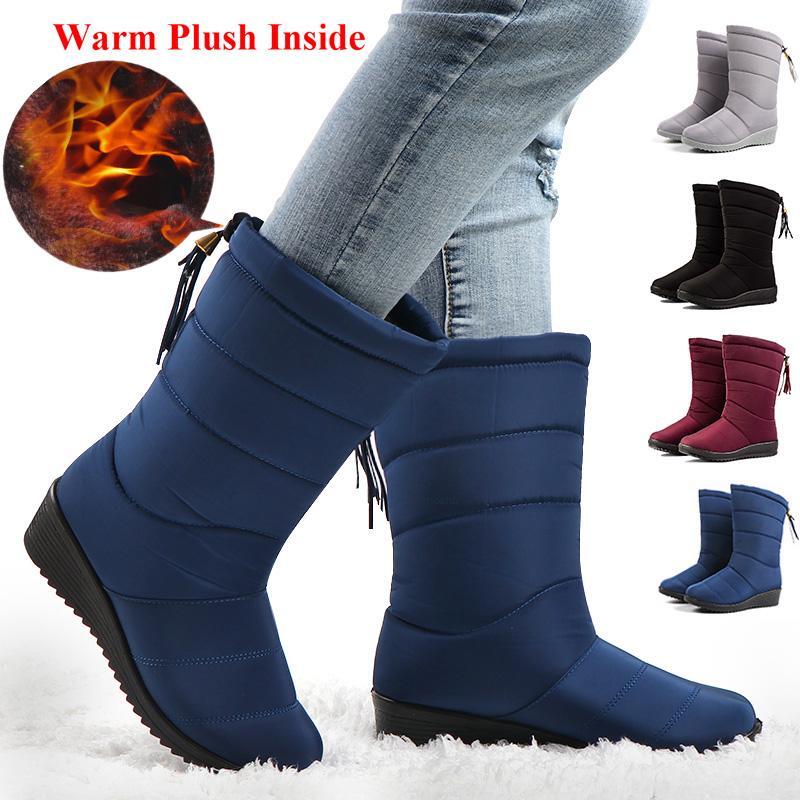 Winter Ladies Waterproof Warm Non-slip Down Snow Boots