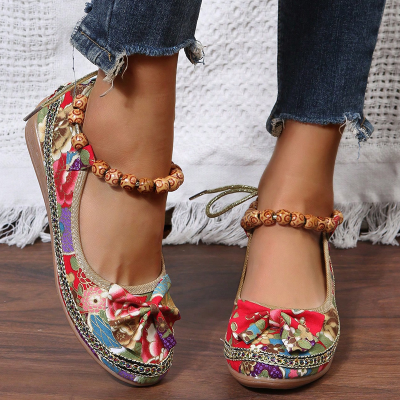  Women's Handwoven Floral Print Orthopedic Shoes
