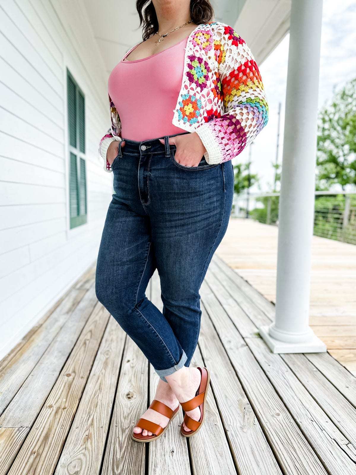 Tummy Control Cuffed Slim Fit Jeans （Buy 2 get 20% off）