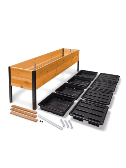 💥Self-Watering Eco-Stained Elevated 2'x8' Planter Box with Arch Trellis💥Flash sale ⚡ Limited Stock