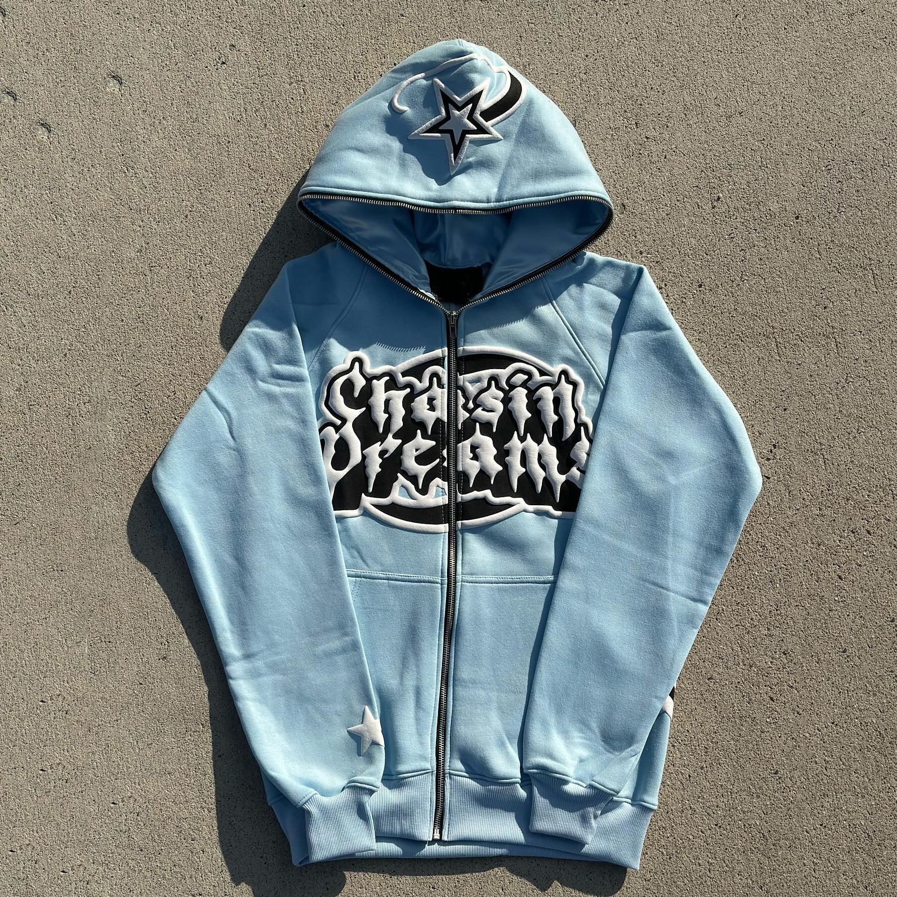 Lucky Star Puff Print full zip hoodie
