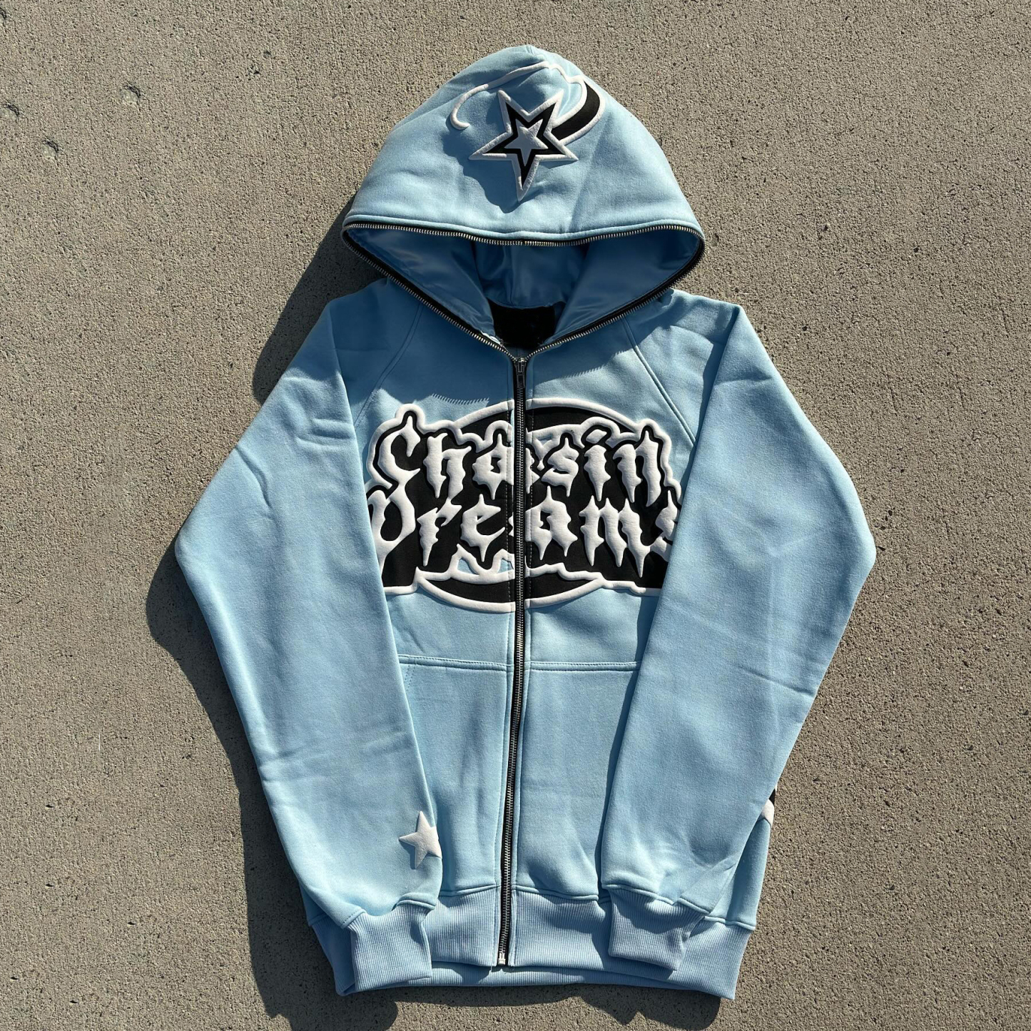 Lucky Star Puff Print full zip hoodie