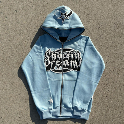 Lucky Star Puff Print full zip hoodie