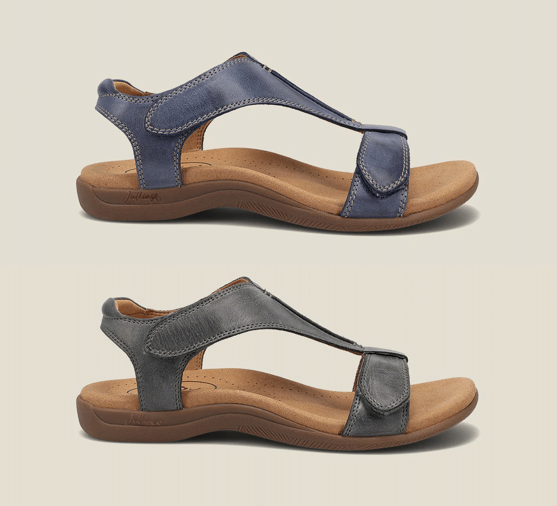 “The Show" Leather Adjustable Sandals