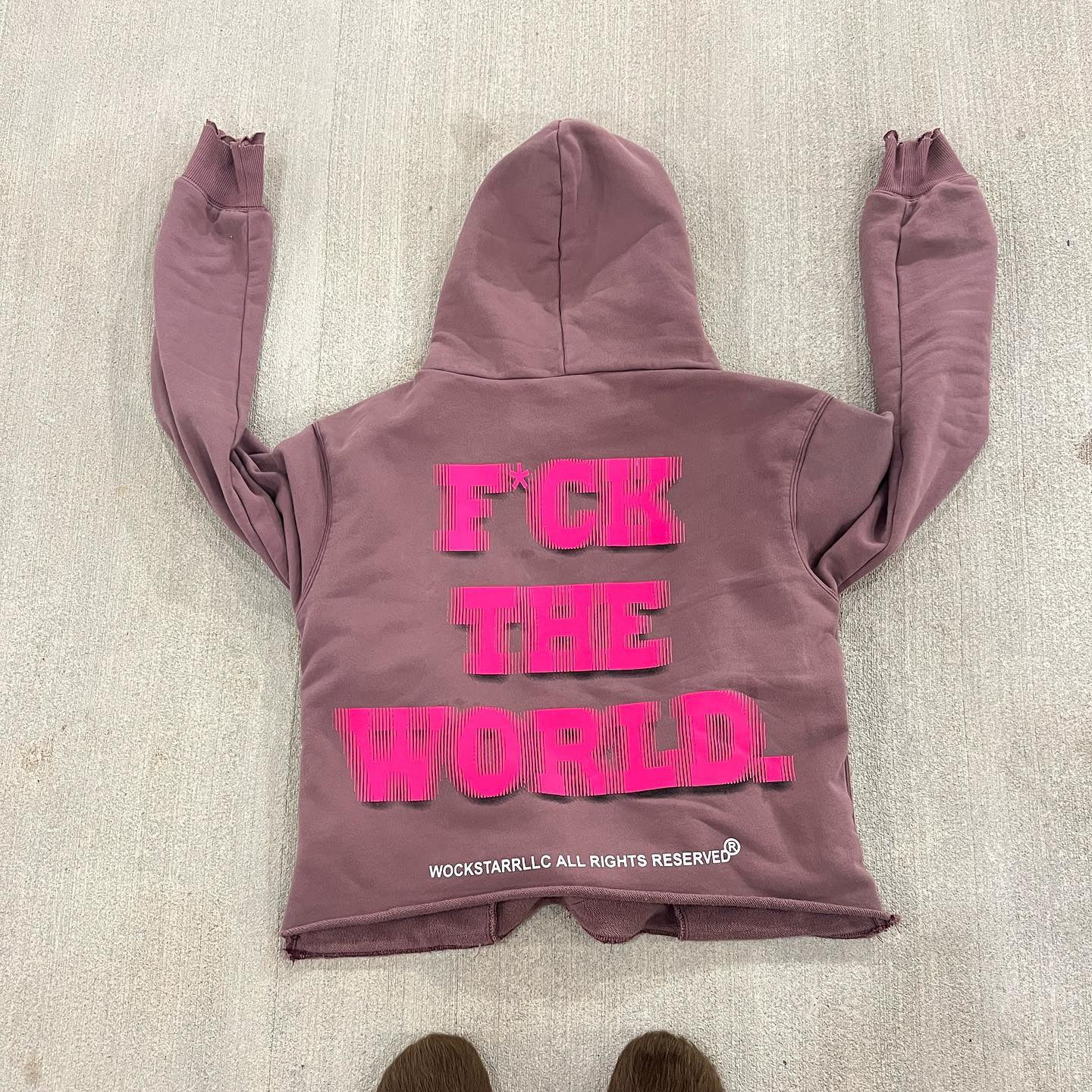 Casual street ripped patch hoodie trousers sports two-piece suit