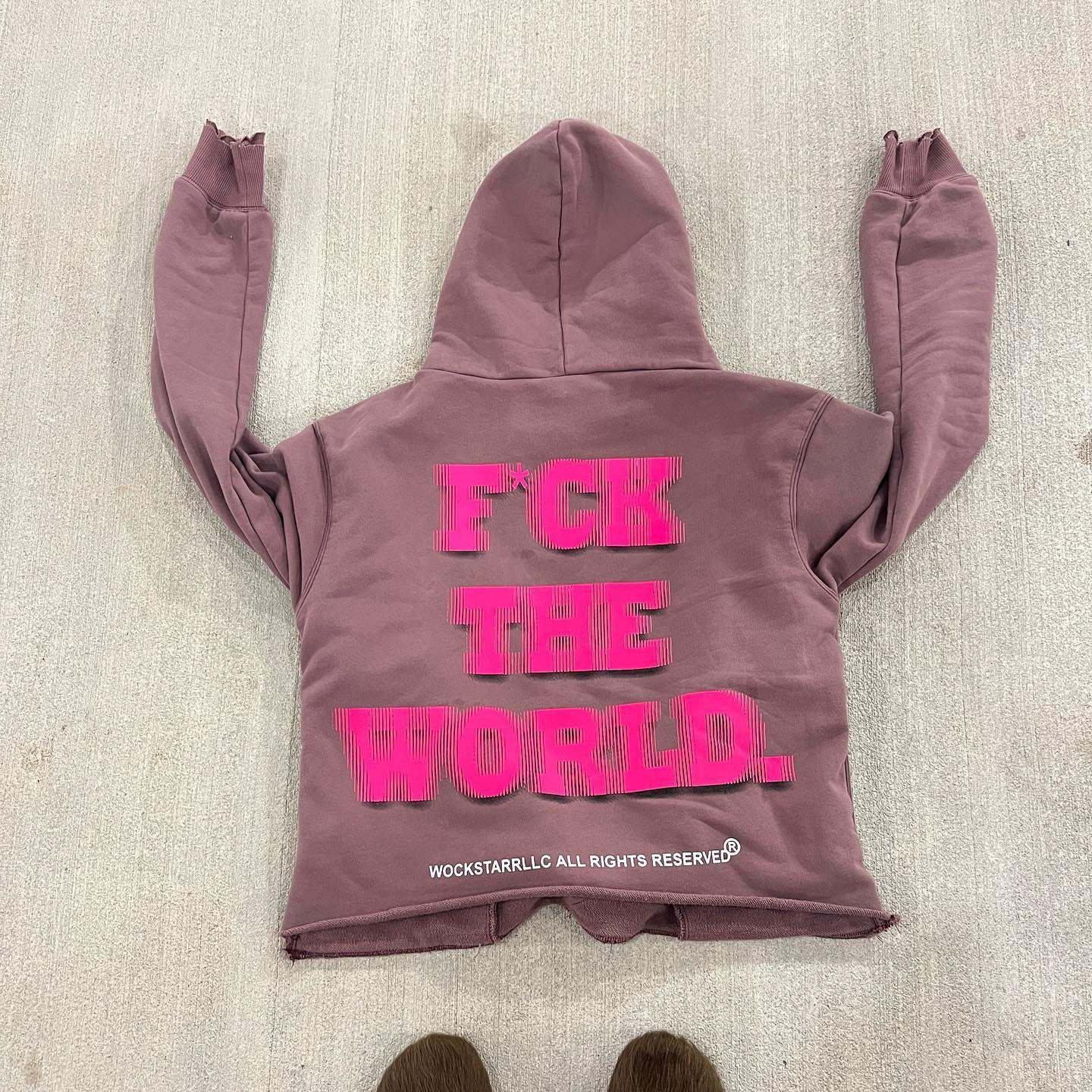 Casual street ripped patch hoodie trousers sports two-piece suit