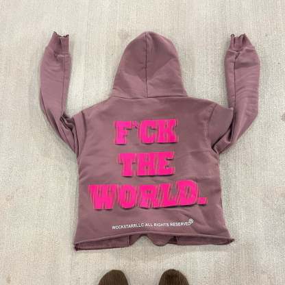 Casual street ripped patch hoodie trousers sports two-piece suit