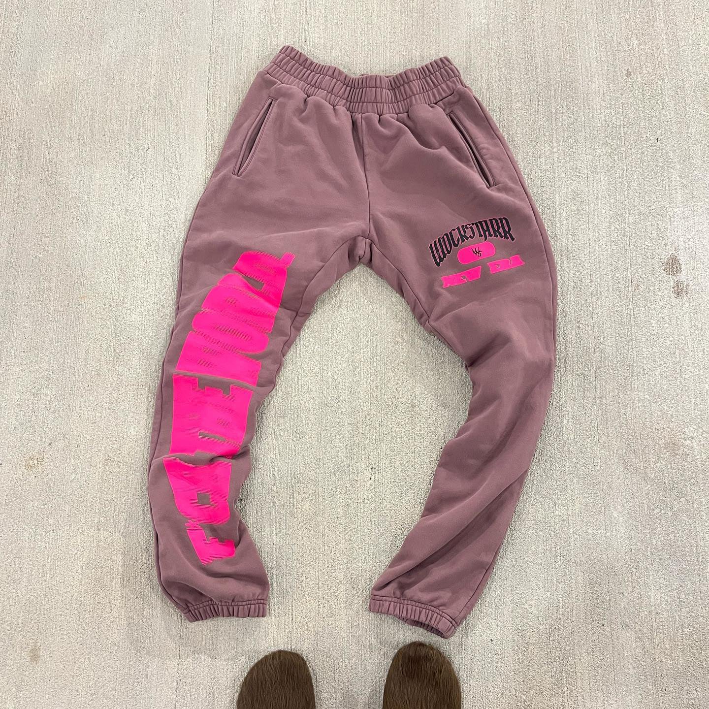 Casual street ripped patch hoodie trousers sports two-piece suit