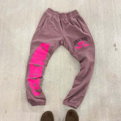 Casual street ripped patch hoodie trousers sports two-piece suit