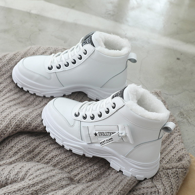 Women's Winter Plush Lined Warm Thick Sole Lace Up High Tops