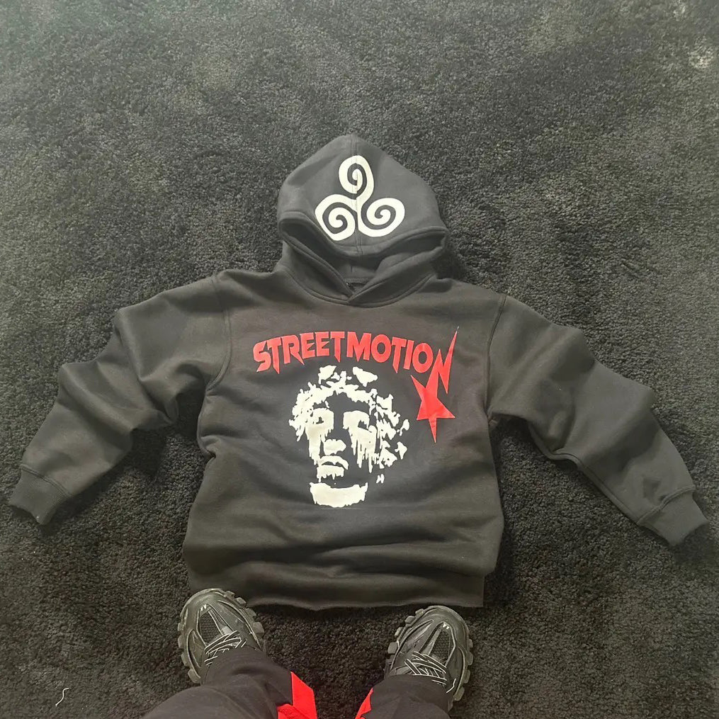 Stylish and personalized contrasting print hoodie set