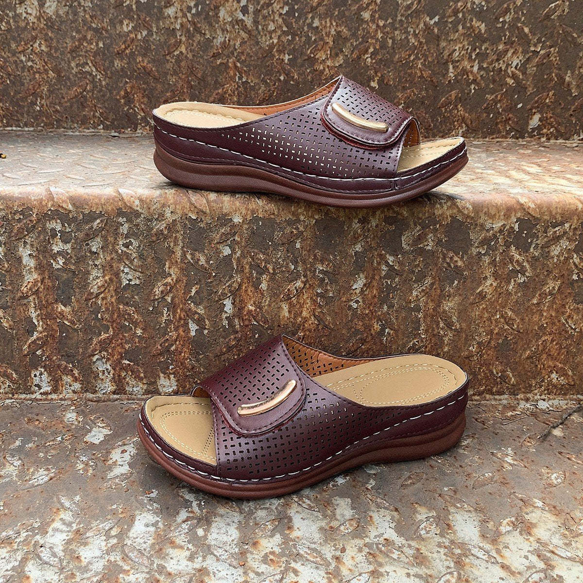 Peep Toe Hollow Out Orthopedic Slippers(Upgrade)