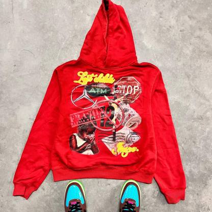 Fashionable personalized printed loose hoodie