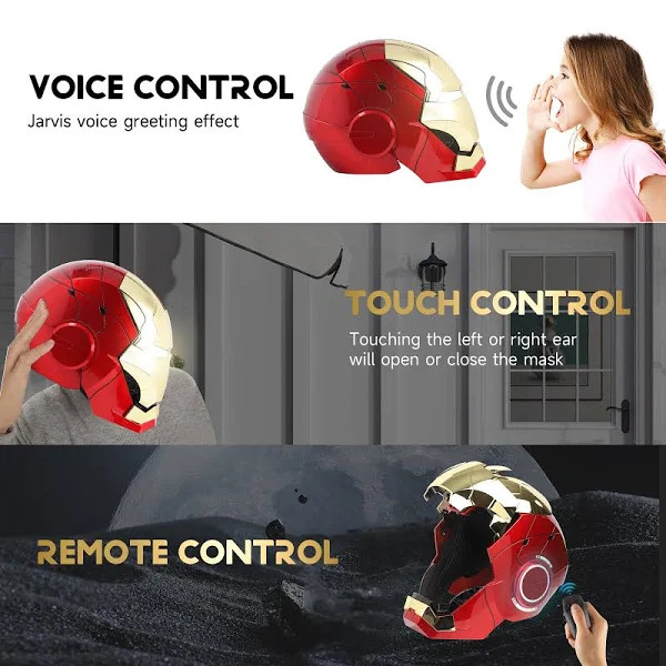 [NEW] Iron Man MK5 Helmet – Gold Edition | Voice Control + Remote + Touch Activated Electronic Mask, 1:1 Wearable Collectible