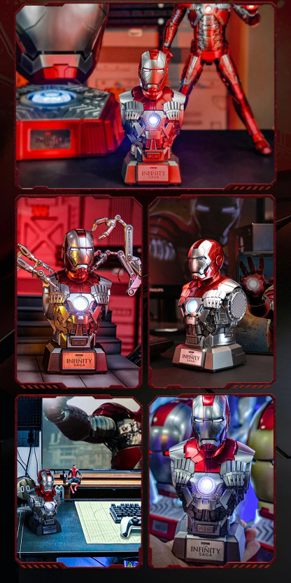 [NEW] Iron Man MK5 Posable Bust Action Figurewith Bluetooth Speaker