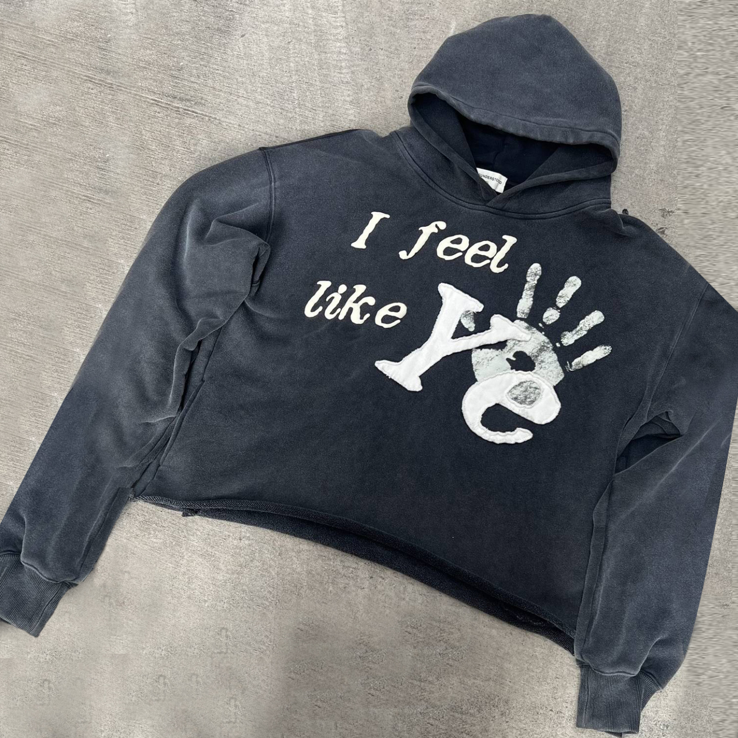 Stylish personalized rolled edge printed hoodie