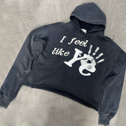 Stylish personalized rolled edge printed hoodie
