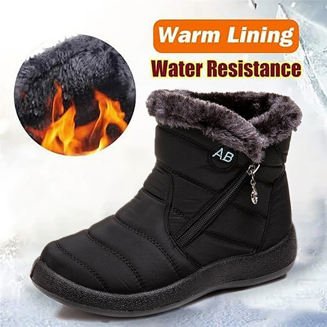Women Premium Fur Lined Warm Comfy Outdoor Orthopedic Snow Boots