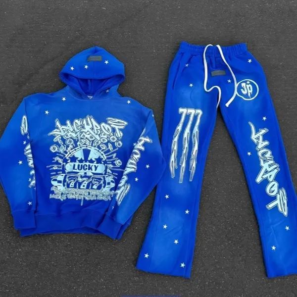 Casual Lucky Lotto Hoodie Sweatpants Two Piece Set
