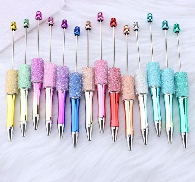 Starry sky DIY string beads UV plated round beads pen