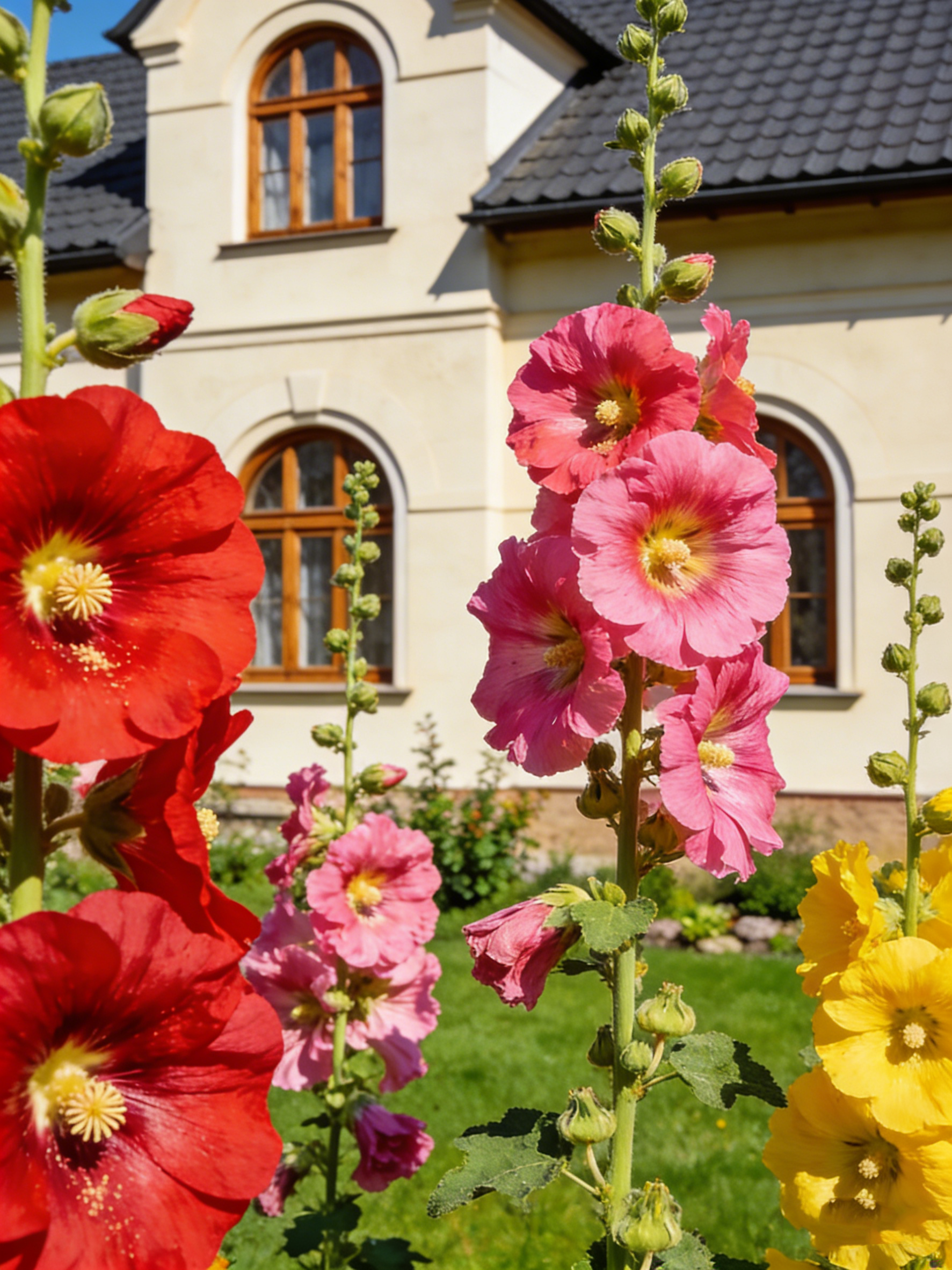 Négy évszakos virágzású dupla szirmú mályva
