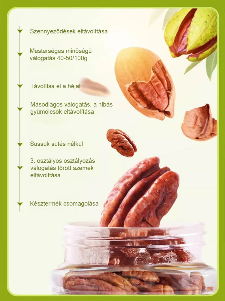 【Hosszú élet gyümölcse】Prémium új áru héj nélküli pekándióbél