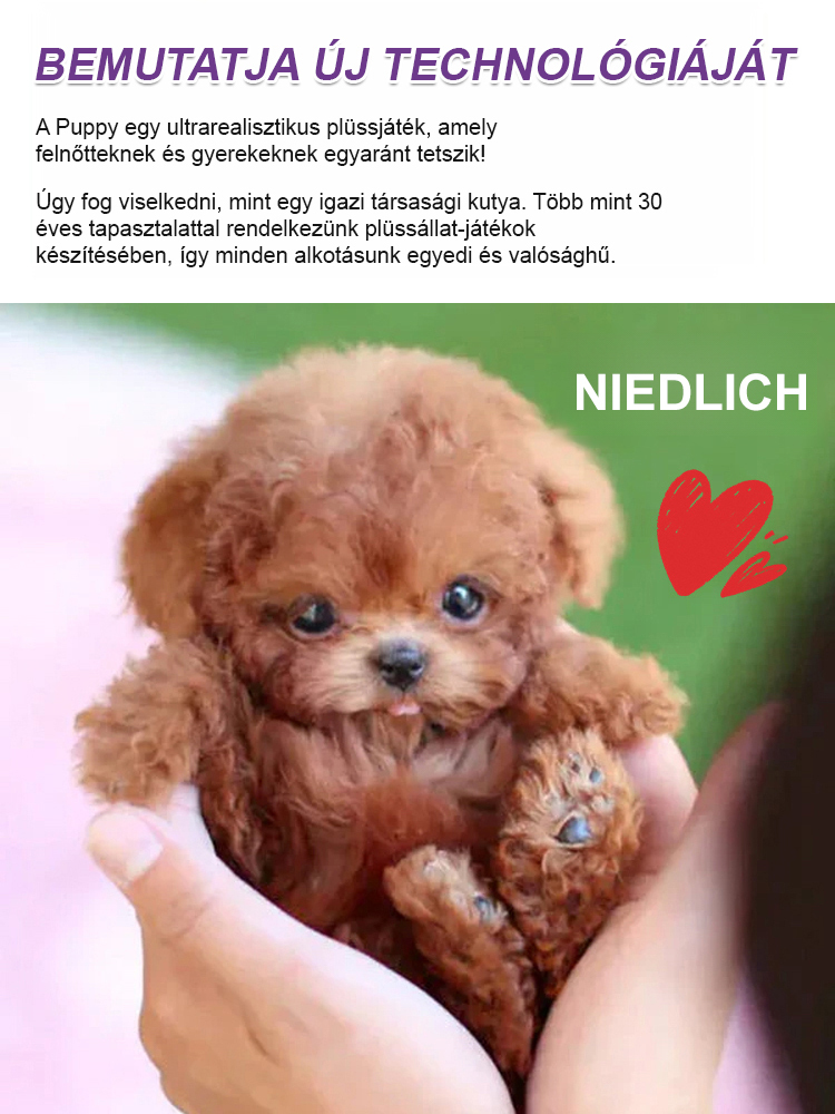 Rövid szőrű robot kutya plüssfigura