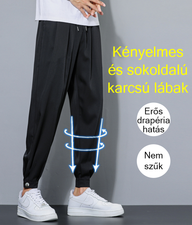 Drapped jégselyem divatos alkalmi nadrág