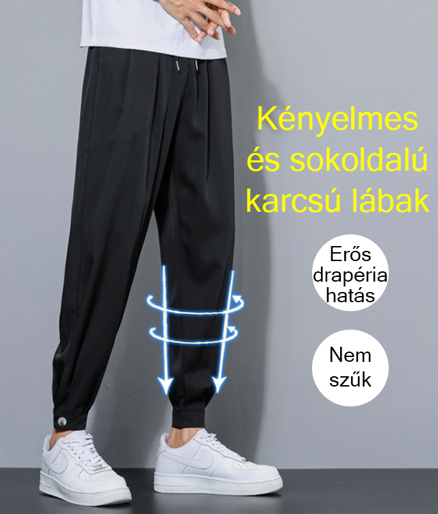 Drapped jégselyem divatos alkalmi nadrág