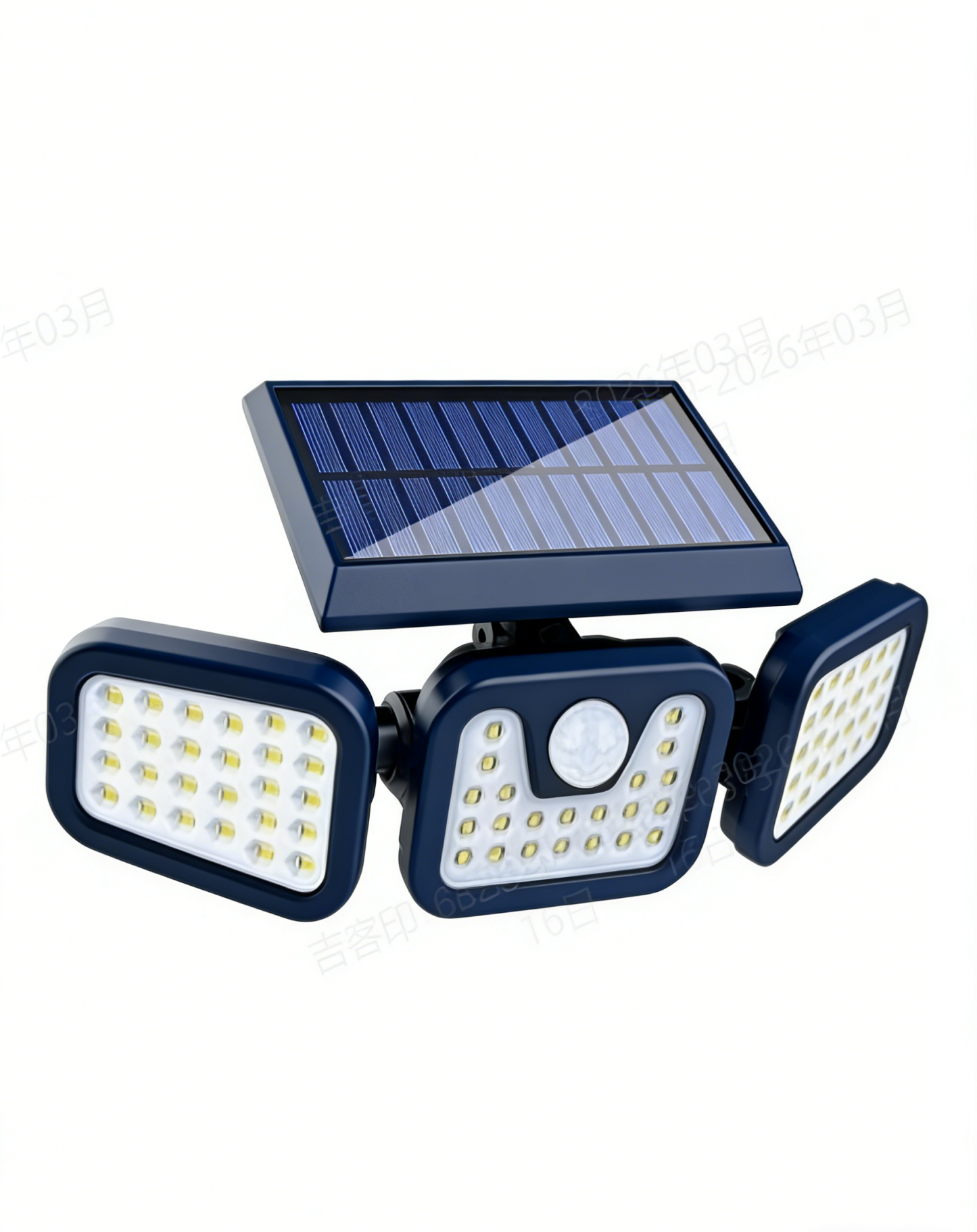 Háromfejű napelemes érzékelő lámpa