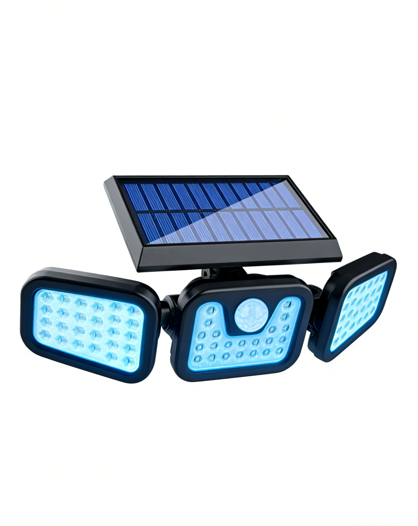 Háromfejű napelemes érzékelő lámpa