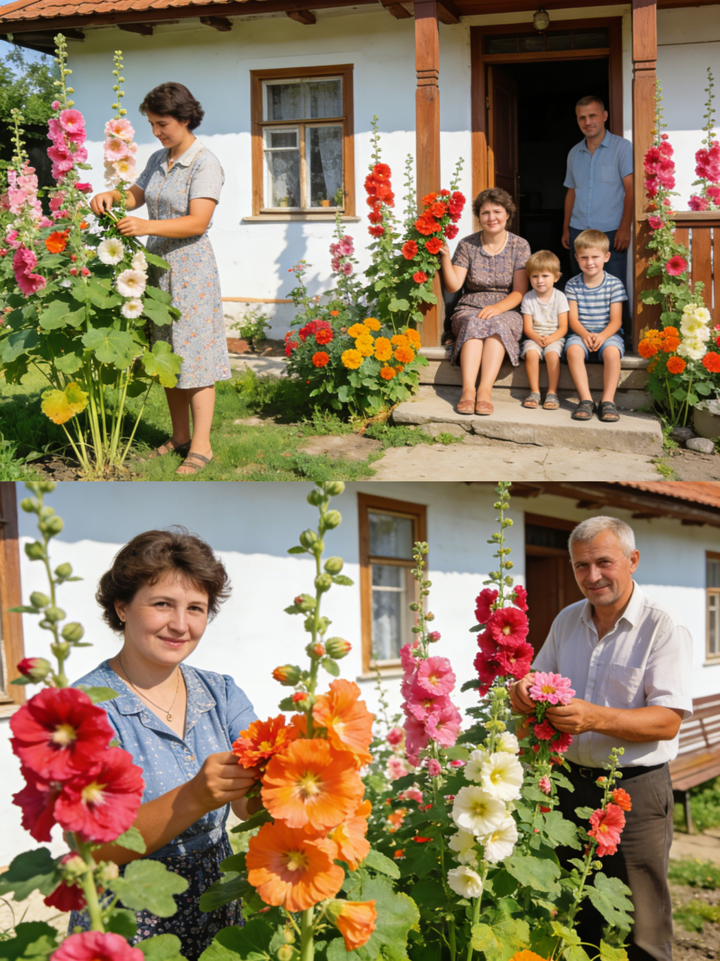 Négy évszakos virágzású dupla szirmú mályva