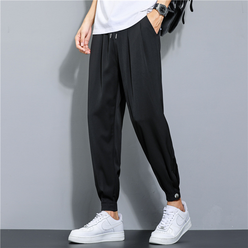 Drapped jégselyem divatos alkalmi nadrág