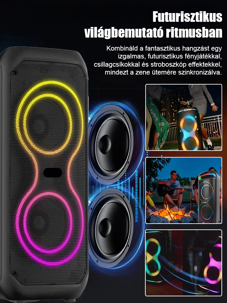 【Küldj mikrofont】mélynyomós vezeték nélküli Bluetooth hangszóró