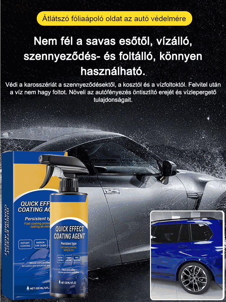 Autófelújító és viaszbevonat spray 
