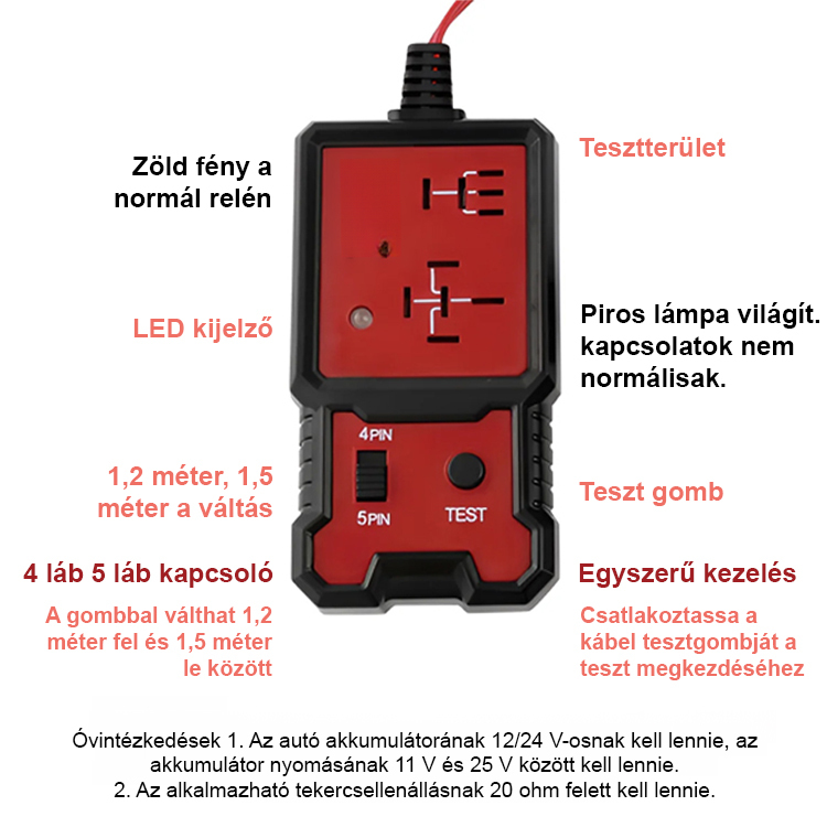 Autó akkumulátor tesztelő készülék