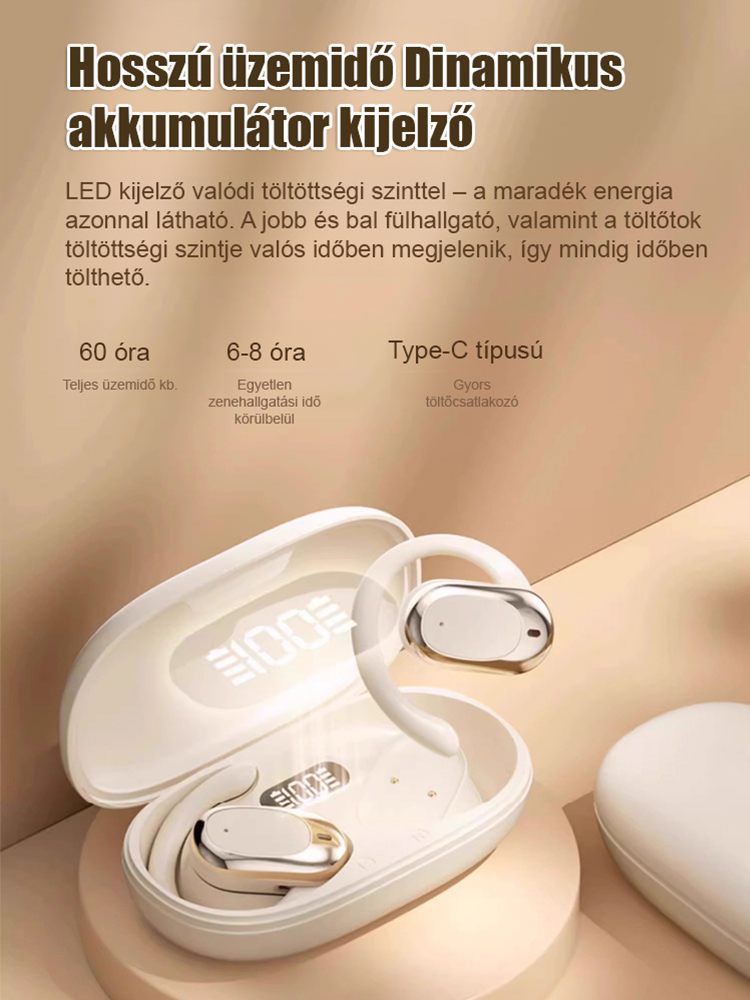 2025 Berlini Hang Vezeték nélküli Fülre Akasztható Bluetooth Fülhallgató