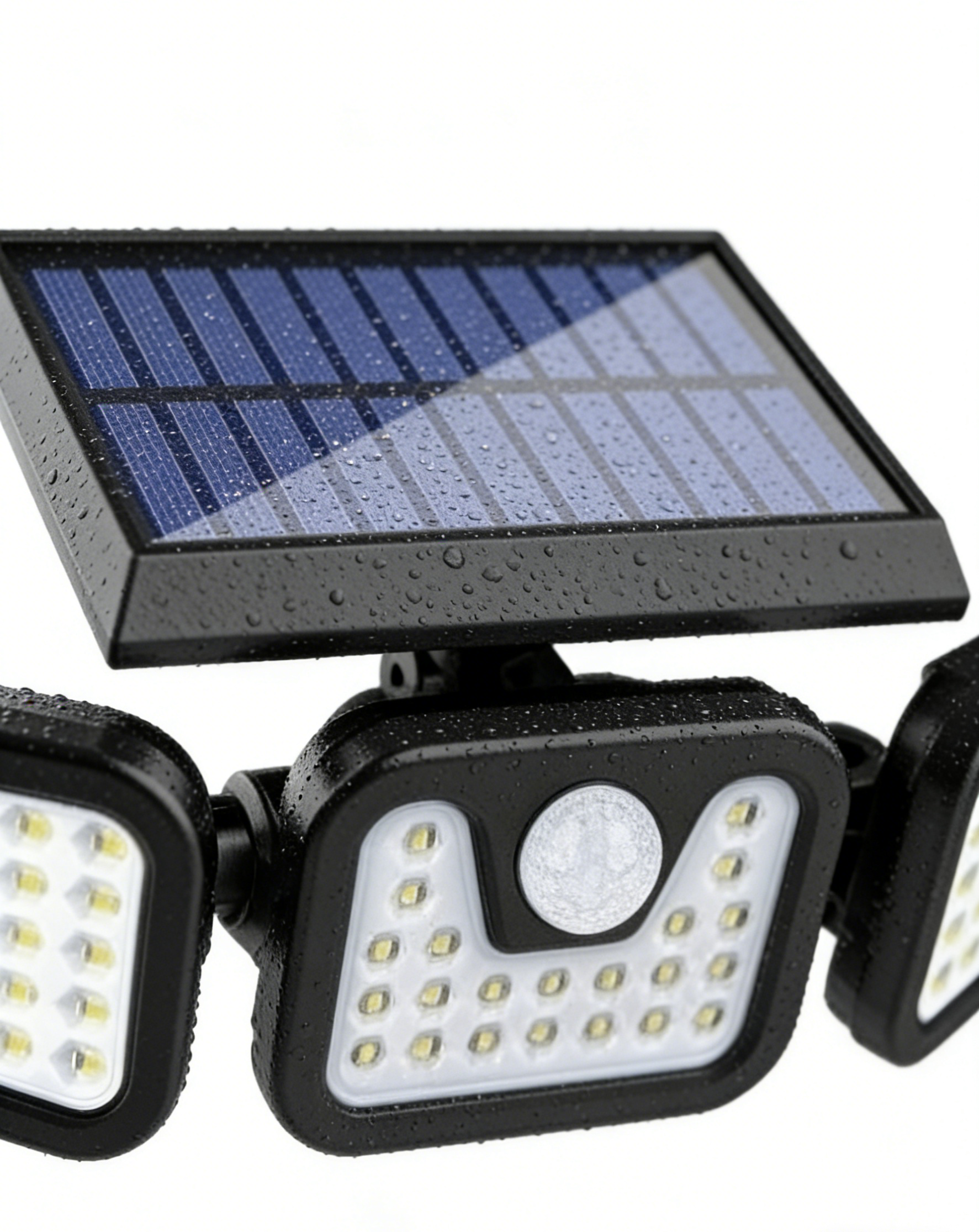 Háromfejű napelemes érzékelő lámpa