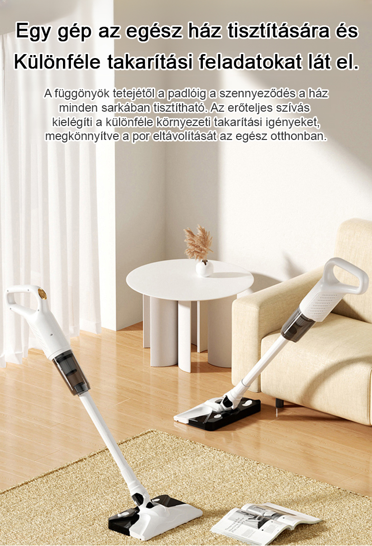 【Vezeték nélküli szívó- és felmosó integráció】Nagy szívóatka eltávolító vákuum felmosógép