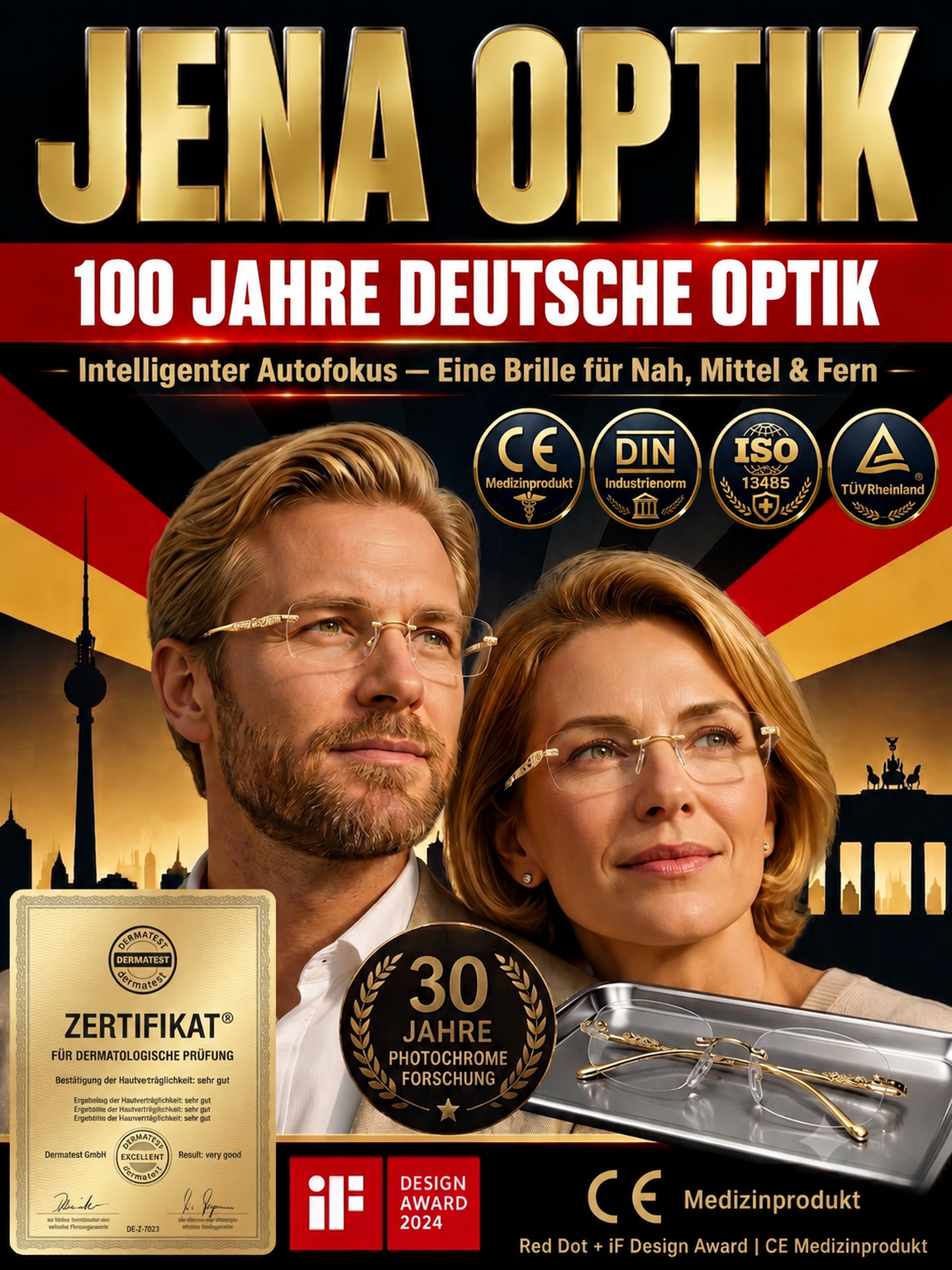 Selbstfokussierende Gleitsichtbrille mit Blaulichtfilter – Glasklare Sicht mit nur einer Brille👓Ein einziges Paar deckt all Ihre Sehbedürfnisse ab – Nah-, Zwischen- und Fernsicht – sodass Sie beim Lesen, Telefonieren oder Spazierengehen nicht ständig die