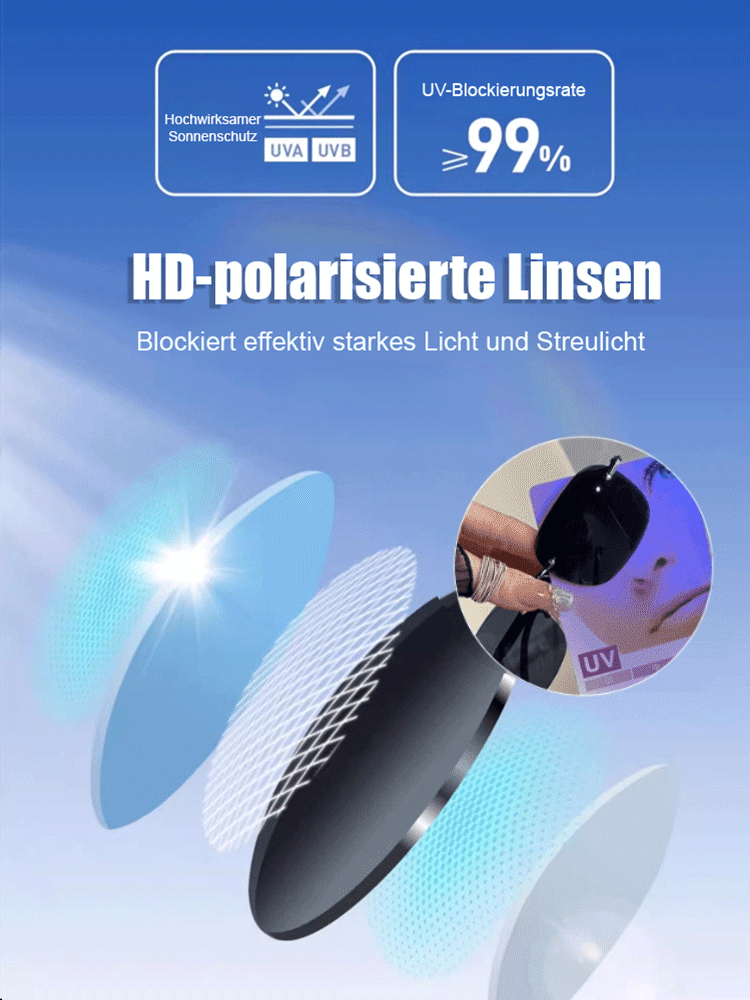 🕶️Piloten hochauflösende polarisierte Sonnenbrille☀️99% hoher UV-Schutz, blockiert UVA/UVB-Ultraviolettstrahlen vollständig