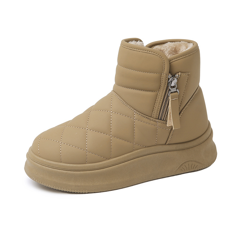 Damen-Fleece-gefütterte Anti-Rutsch-Stiefel, Robuste Konstruktion, verschleißfest und rutschfest