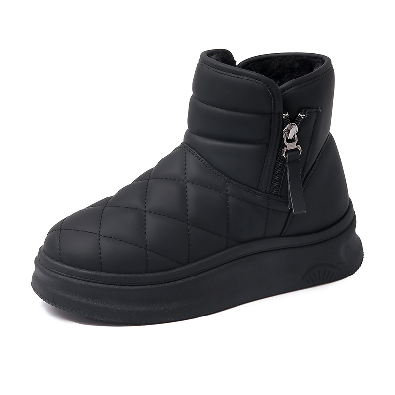 Damen-Fleece-gefütterte Anti-Rutsch-Stiefel, Robuste Konstruktion, verschleißfest und rutschfest